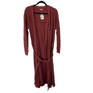 Free People Intimately Womens Long Sleeve Wrap Duster Cardigan in Wine Sz XS NWT